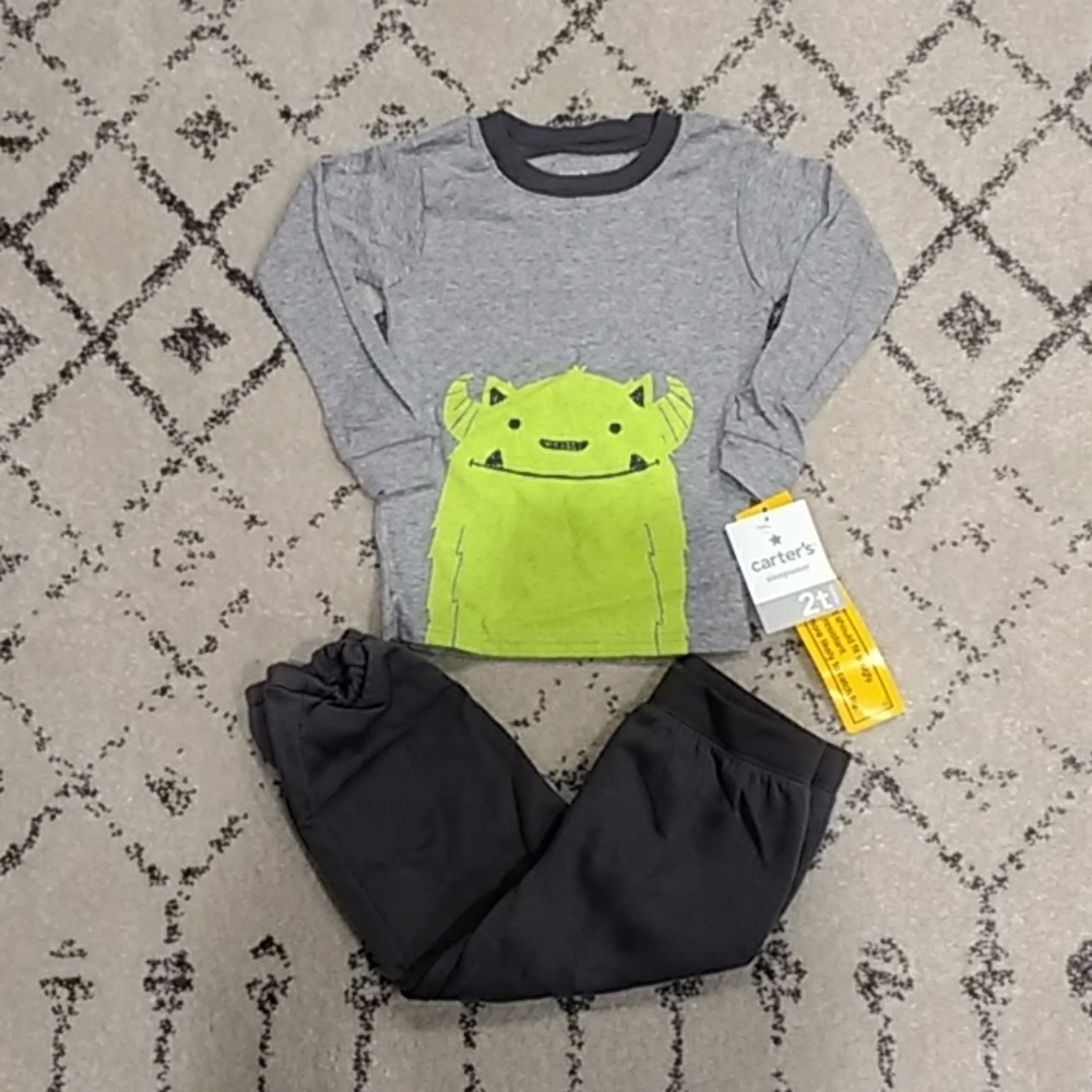 NWT Carter's Toddler Boys Pajama Set, gray, 2T